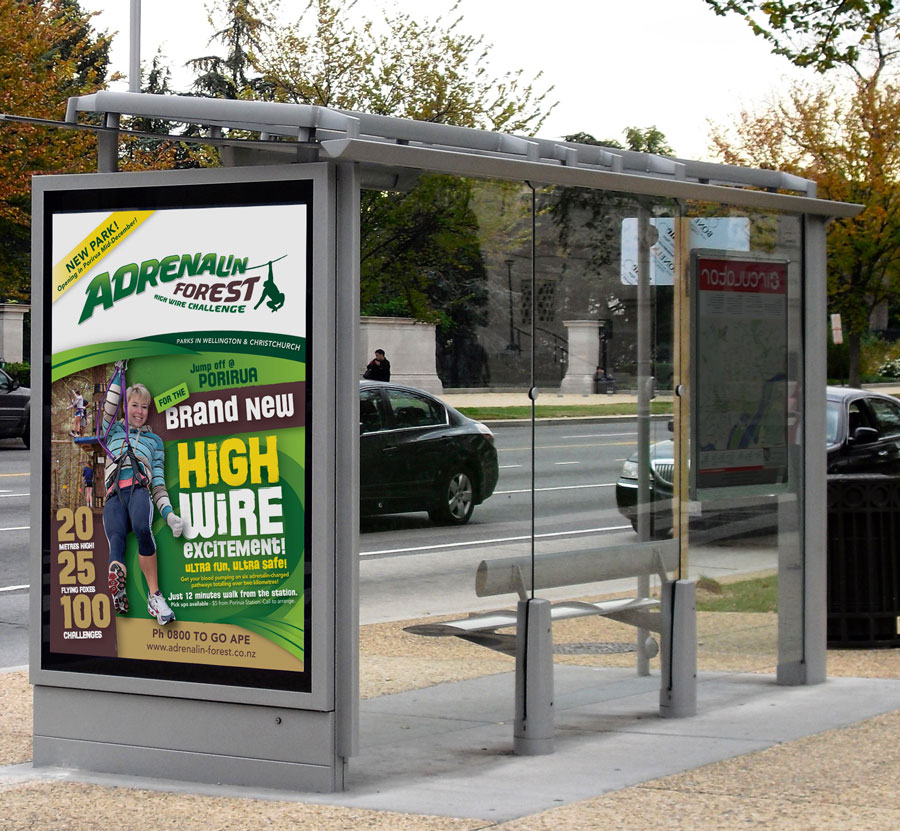 Adrenalin Forest Bus Shelter Ad